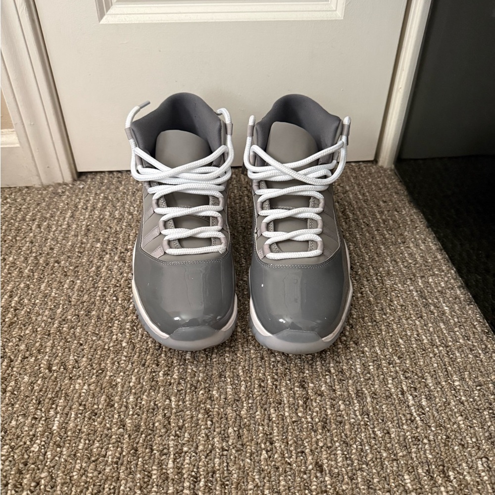 Men’s Jordan 11s Gray and White Sneakers